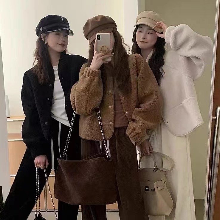 Vapetix S-2XL Women's Fashionable Oversized Short-Sleeve Wool Blend Coat with High-End Sensibility - Autumn/Winte – Bild 8