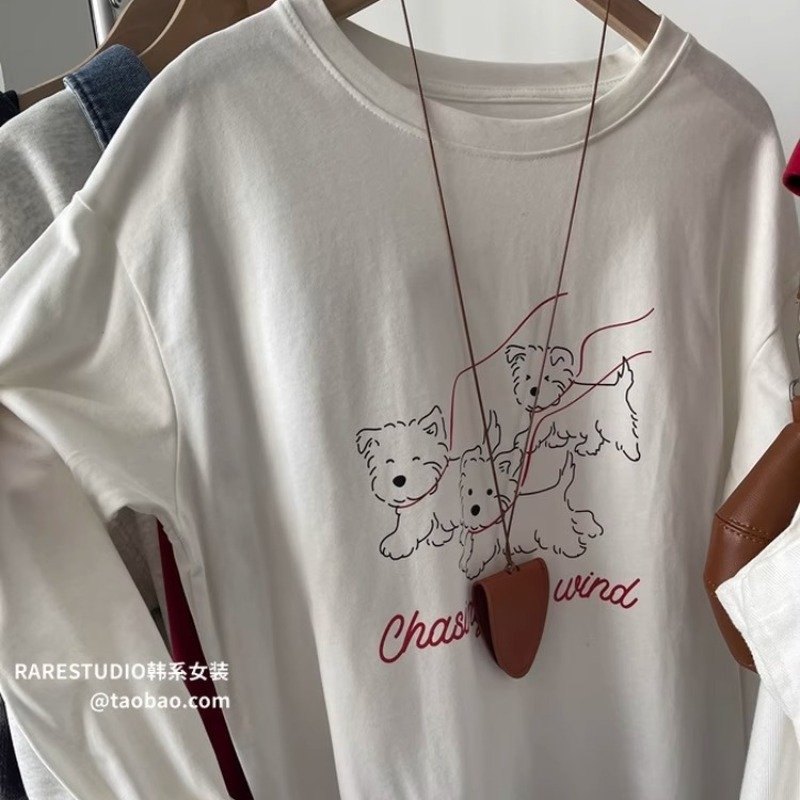 Vapetix S-3XL Korean Foreign Trade: 21-Count Pure Cotton - 210g 100% Cotton Autumn Long-Sleeve T-Shirt for Women, – Bild 8