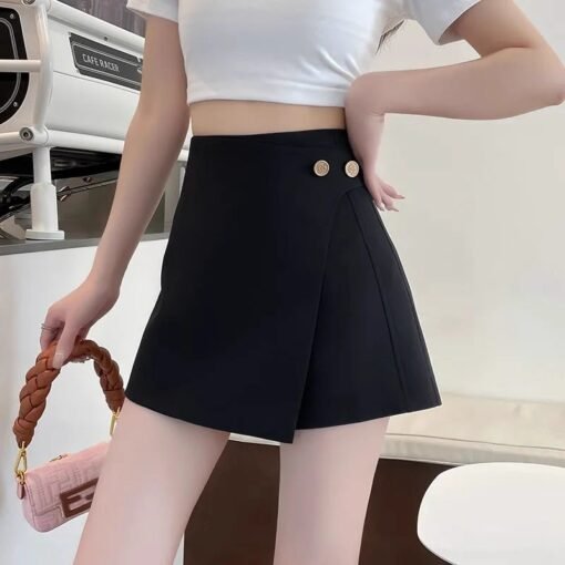Vapetix XS-3XL  Women's 2025 Spring Summer New K-Style Irregular A-Line High-Waist Suit Wide Leg Pants Short Shorts – Bild 4