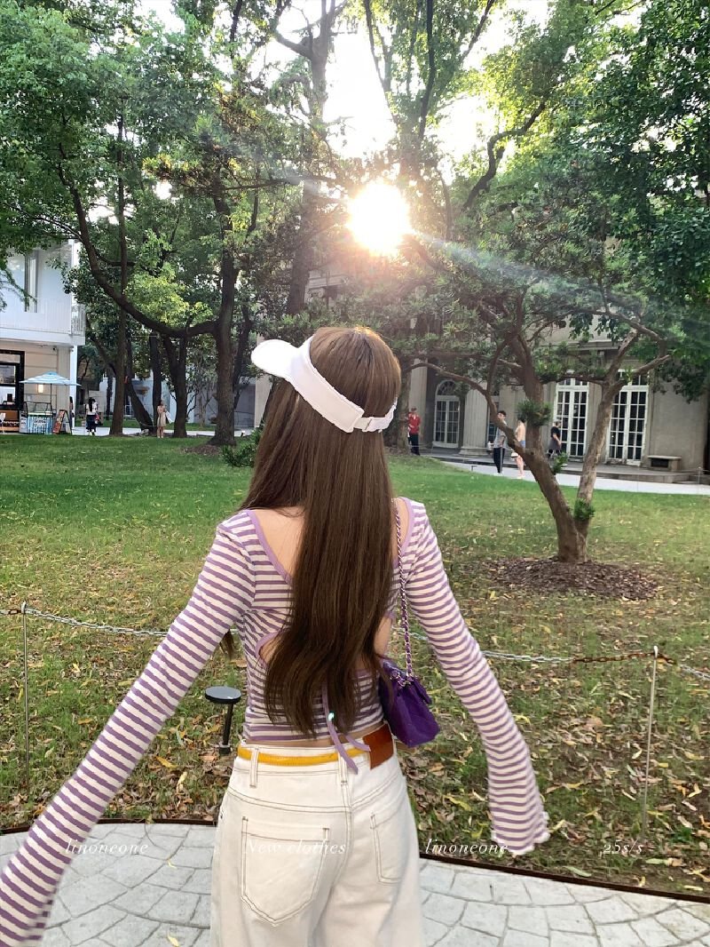 Vapetix S-XL Korean-style spicy girly-style strap-back U-neck long-sleeve T-shirt for women—autumn collection wi – Bild 4