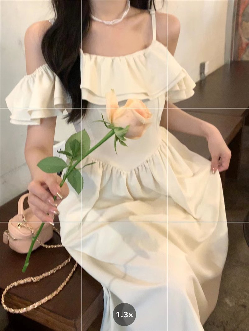 Vapetix S-2XL Add lining and zipper! Off-shoulder strap dress, women's summer clothing, 2025 new style, fitted wa – Bild 5