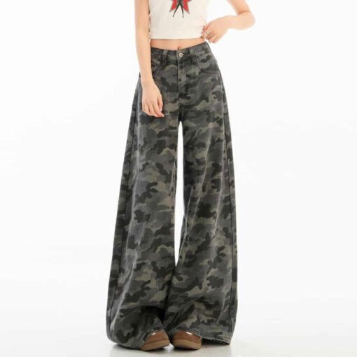 Vapetix XS-4XL  Cleaning Fat Girl Camouflage Denim Jeans for Female Influencers American Street Style Design High-W – Bild 9
