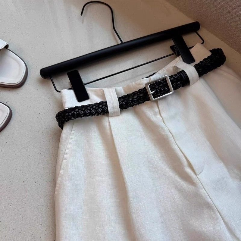 Vapetix S-4XL Women's Summer New Korean Style Linen Shorts Large Size Slimming Loose Casual Versatile Wide Leg Fi - 图片 3