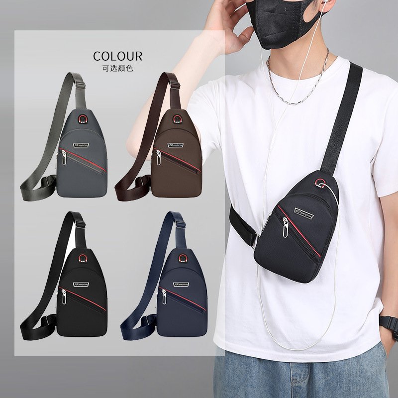 Vapetix Free Size-Free Size New Leisure Chest Bag for Men Korean Version Sports Men Diagonal Bag Single Shoulder Bag Small Back – Bild 9