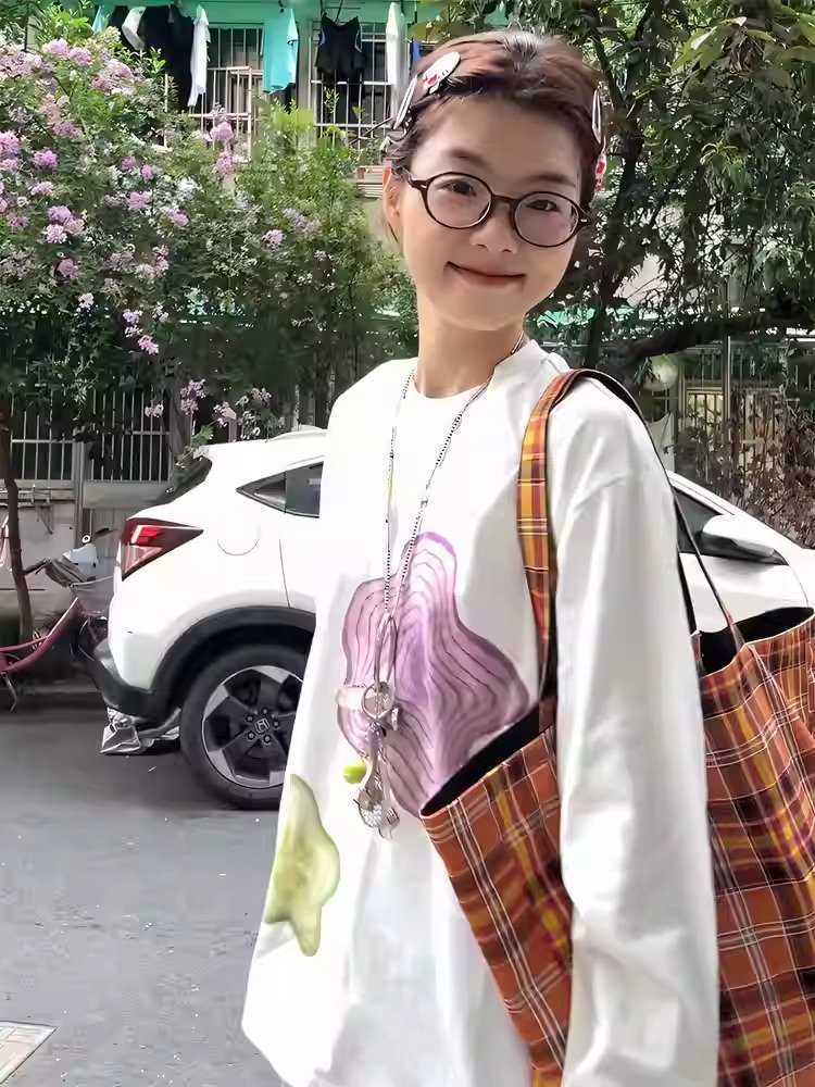 Vapetix S-3XL Official Image 21 Piece 100% Cotton - 210g Autumn Long-Sleeve T-Shirt for Women Loose Top Printed – Bild 9