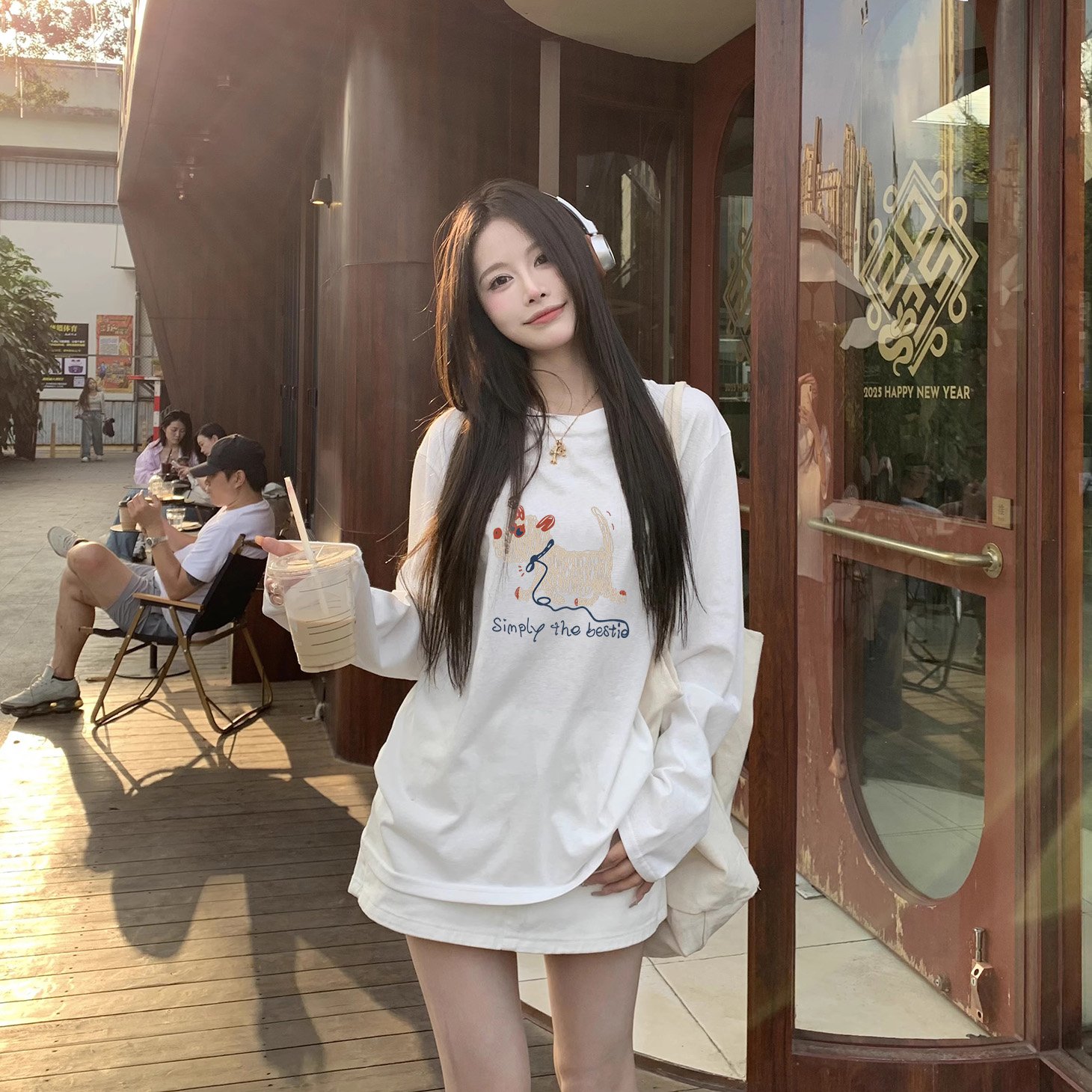 Vapetix S-3XL Official Image 21 Piece Pure Cotton - 210g (100% Cotton) Autumn Long-Sleeve T-Shirt for Women Loose – Bild 3