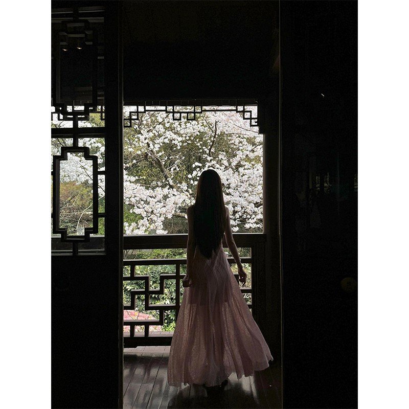 Vapetix S-XL Pink U-neck Sleeveless Vest Dress Women's Summer Slim-Fit Waist-Controlled Lace Skirt Design Sensua – Bild 4