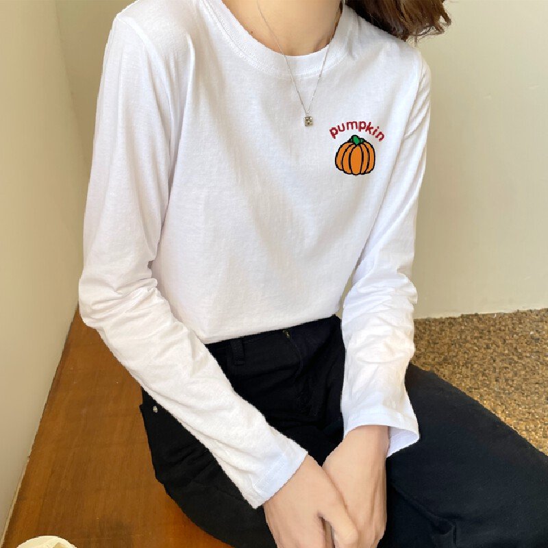 Vapetix S-3XL Korean Foreign Trade: 21-Count Pure Cotton - 210g 100% Cotton Autumn Long-Sleeve T-Shirt for Women, – Bild 6