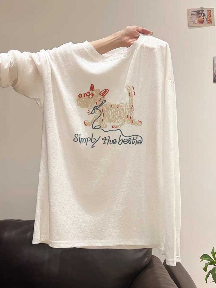 Vapetix S-3XL Official Image 21 Piece Pure Cotton - 210g (100% Cotton) Autumn Long-Sleeve T-Shirt for Women Loose