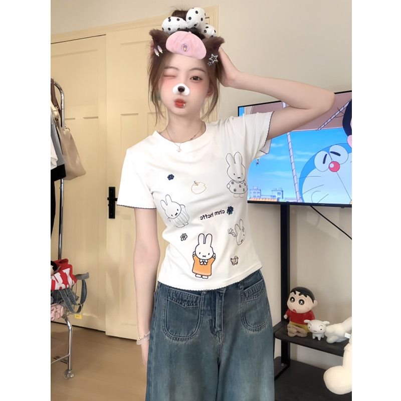 Vapetix S-XL 40 pieces of pure cotton women's summer short-sleeved top with playful design prints – Bild 5