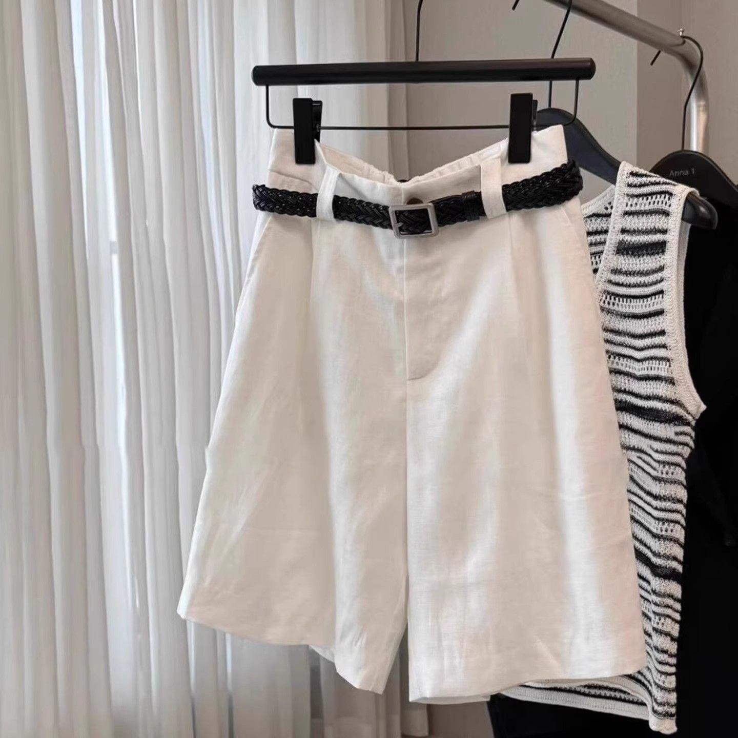 Vapetix S-4XL Women's Summer New Korean Style Linen Shorts, Large Size, Slimming Loose Casual Versatile Wide Leg - 图片 5