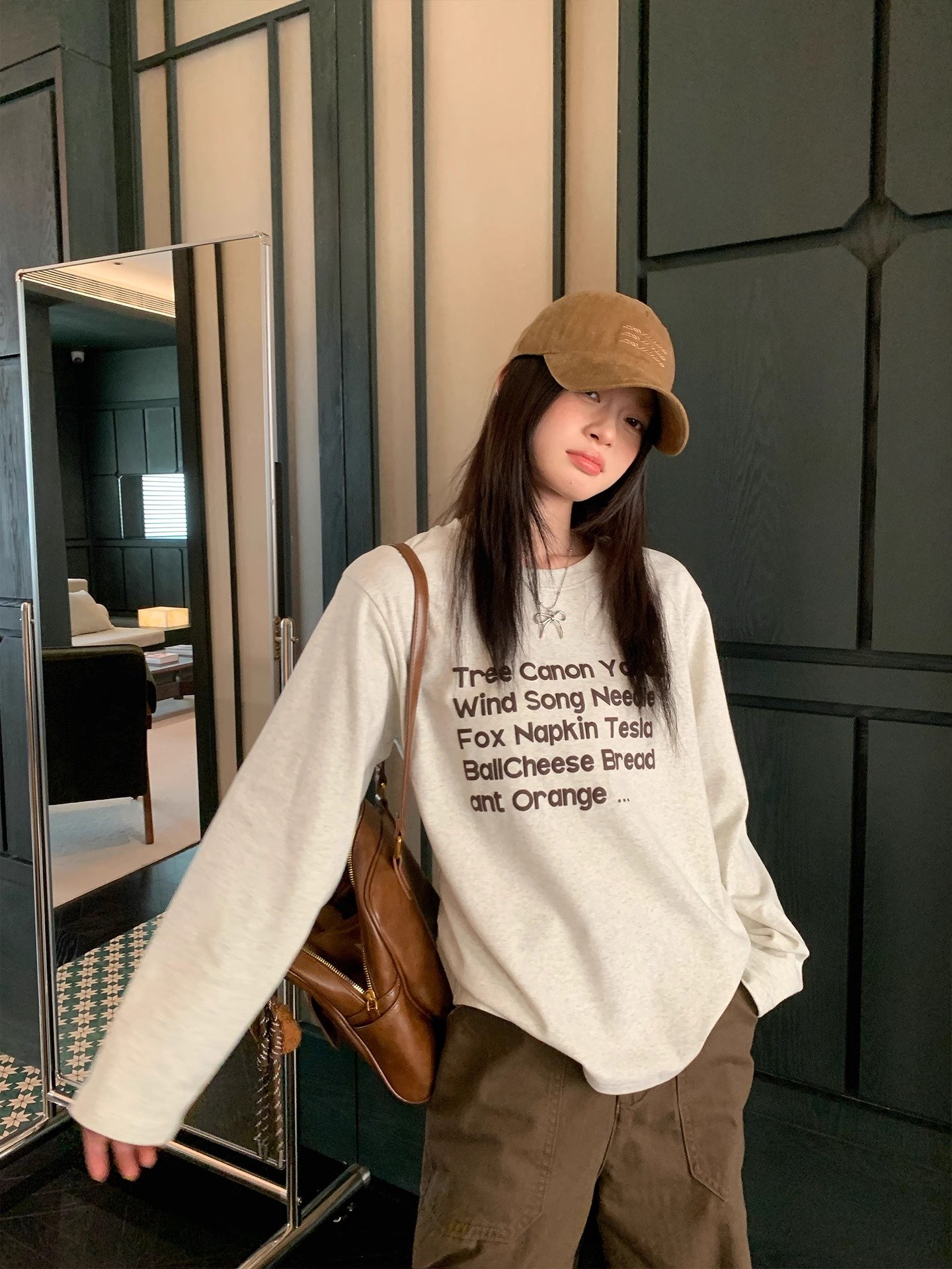 Vapetix S-3XL Official Image: 21-ply pure cotton - 210g (100% cotton) Fall Long Sleeve T-shirt for Women Loose To – Bild 3