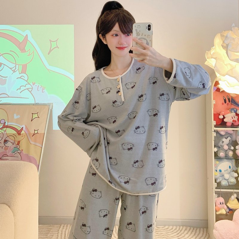 Vapetix M-XL 【New Elegant】Women's Long Sleeve Winter Sleepwear Set with Thick 280g Double-Faced Fleece Cartoon H – Bild 2