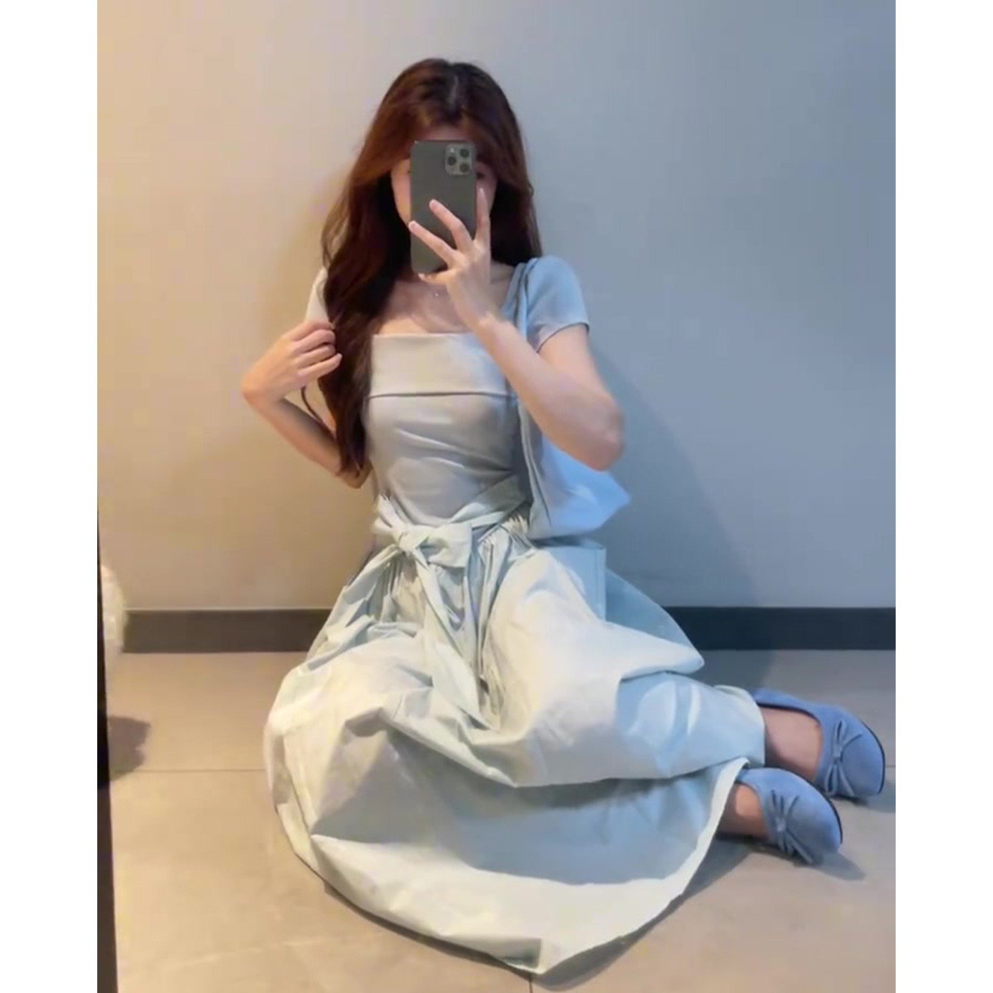 Vapetix S-XL French-style gentle round-neck short-sleeve dress for women, 2025 summer new design, waist-cinching - 图片 4