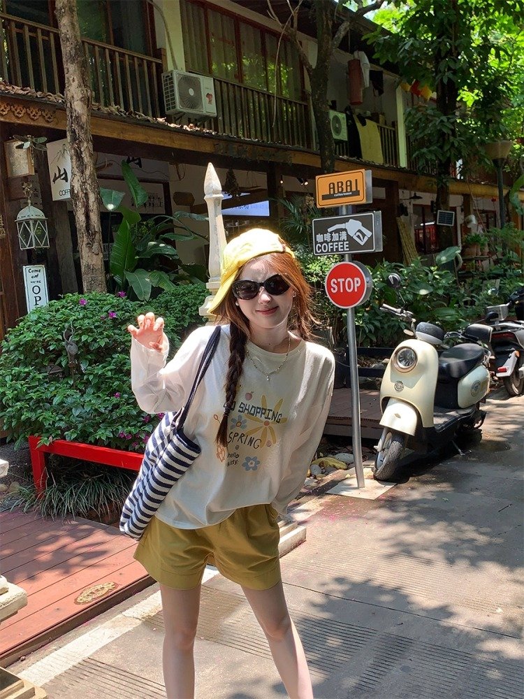 Vapetix S-3XL Official Image 21 Piece 100% Cotton - 210g (100% Cotton) Autumn Long-Sleeve Women's Loose Top with – Bild 2