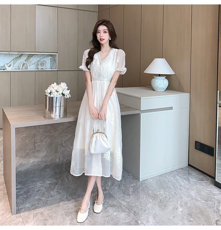 Vapetix S-2XL Heavy Industry Embroidery, New Chinese Style, National Wind Women's Summer Dress Design, French Gen – Bild 5