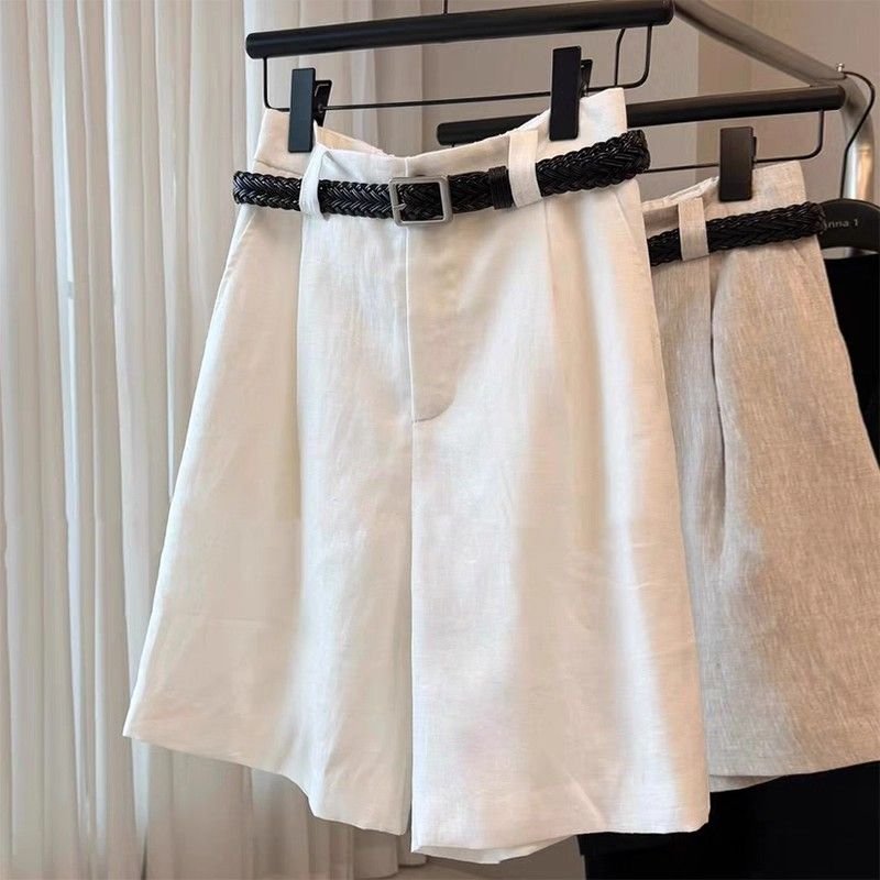 Vapetix S-4XL Women's Summer New Korean Style Linen Shorts Large Size Slimming Loose Casual Versatile Wide Leg Fi - 图片 4