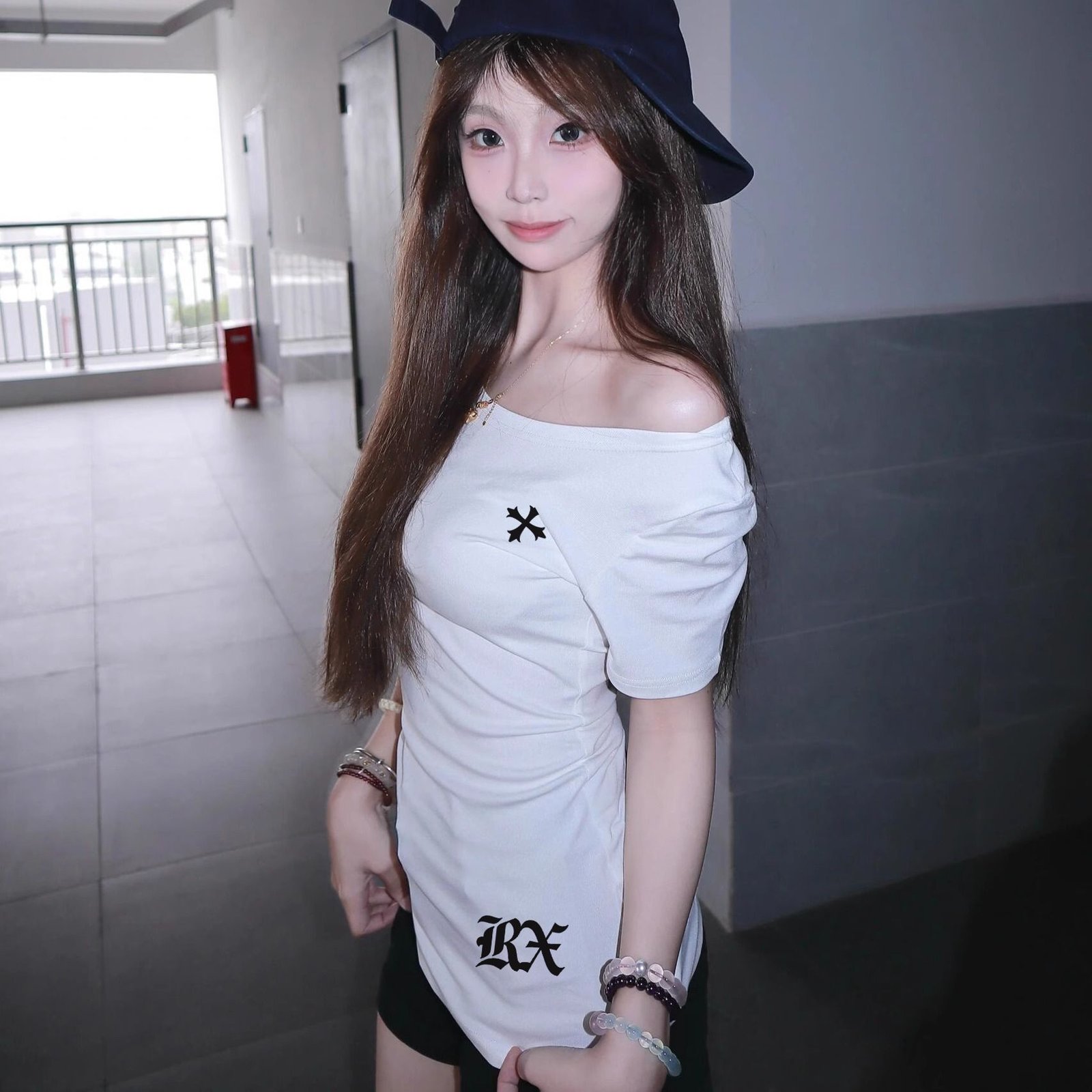 Vapetix S-XL 260g Rayon Short-sleeved T-shirt Summer 2025 New Trendy Slim-fit Printed V-neck Top Women's Clothin – Bild 4