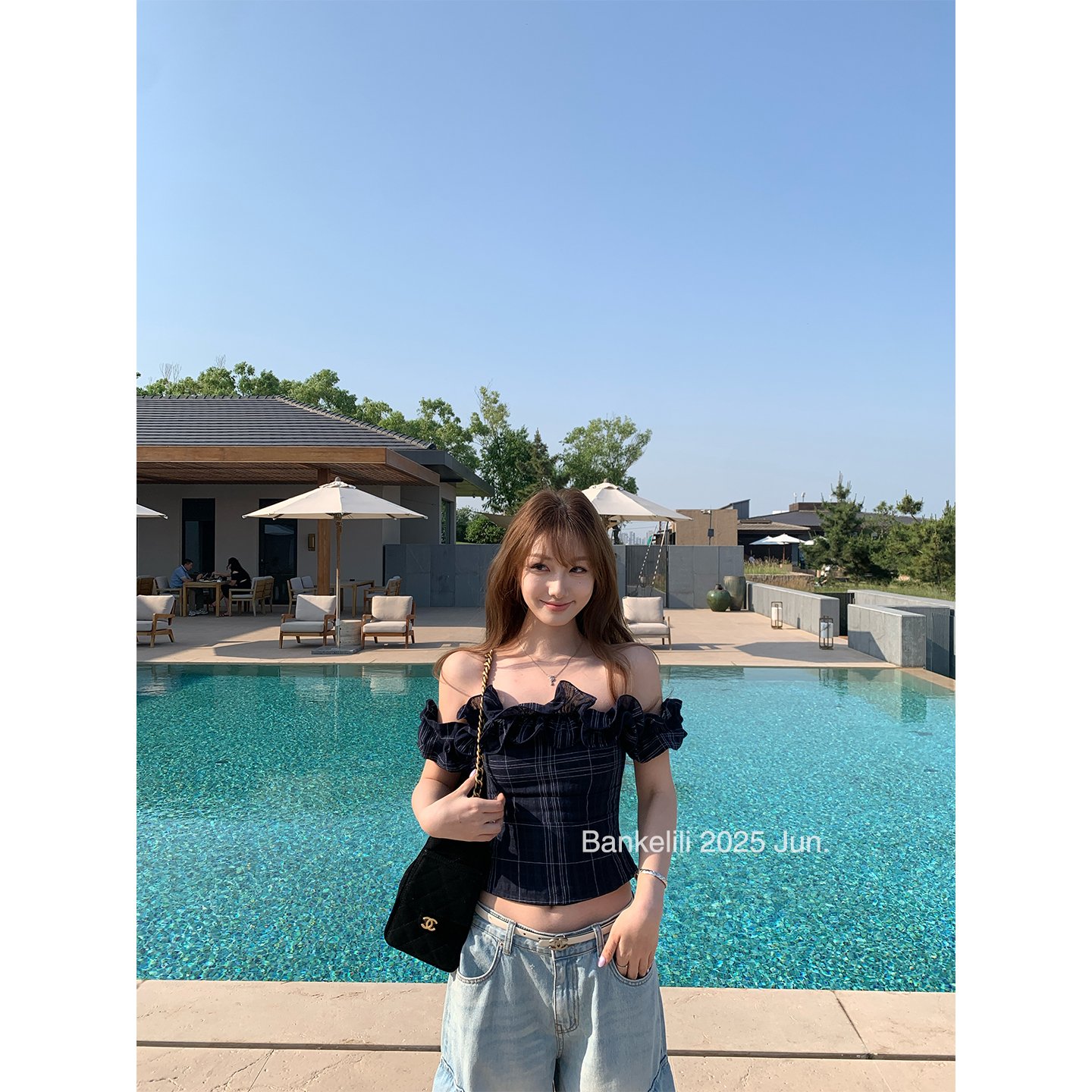 Vapetix S-XL MR【Woven Gauze Embroidery】Sweetheart Cake' Pure Desire One-Shoulder Pure Cotton Edge Waist-Close Fi – Bild 4