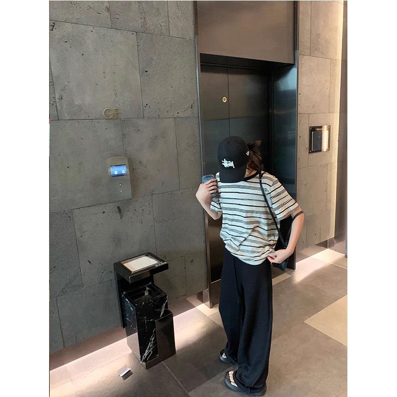 Vapetix S-2XL Casual Loose-Fitting Wide-Leg Straight-Tube Slacks with Drawstring Waist for Women, Suitable for Ea – Bild 4