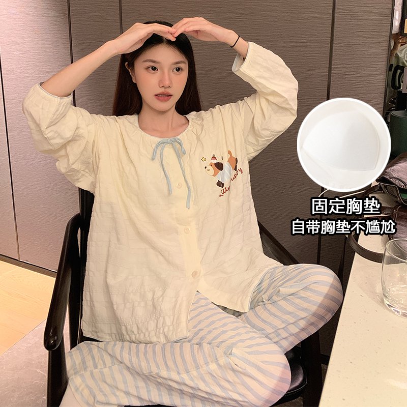 Vapetix M-XXL Ladies' Fall New Sleepwear Set with Floral Cloud Print, Crew Neck Top, Short Sleeve, Shorts, Fixed – Bild 4