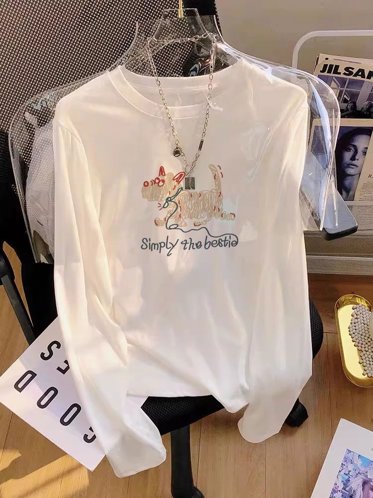 Vapetix S-3XL Official Image 21 Piece Pure Cotton - 210g (100% Cotton) Autumn Long-Sleeve T-Shirt for Women Loose – Bild 2