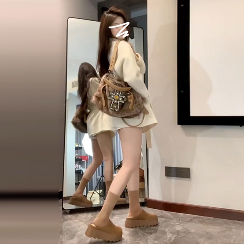 Vapetix S-2XL Women's Thick Fleece Coat with High-End Style, 2025 New Arrival, Fitted Short White Wool Coat for A – Bild 8