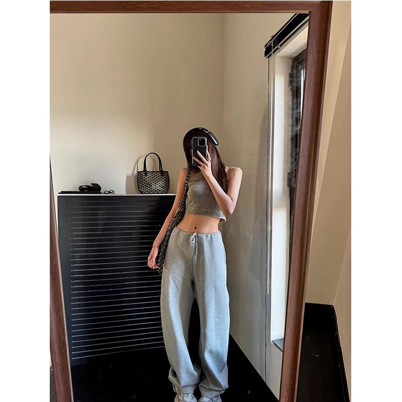 Vapetix S-2XL Casual Loose-Fitting Wide-Leg Straight-Tube Slacks with Drawstring Waist for Women, Suitable for Ea – Bild 5