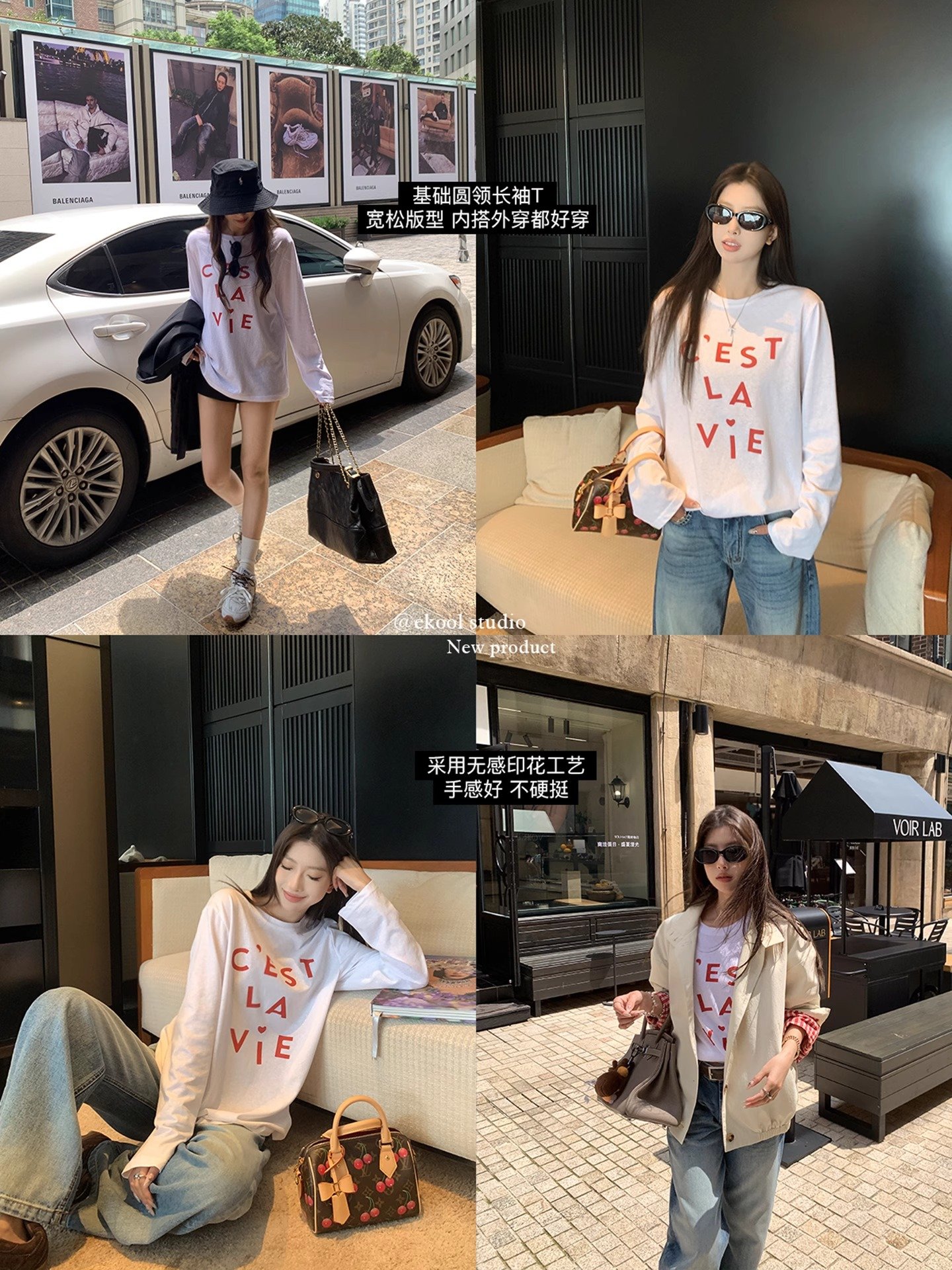 Vapetix S-3XL Official Image 21 Pure Cotton - 210g (100% Cotton) Autumn Long-Sleeve T-Shirt for Women Loose Top P – Bild 3