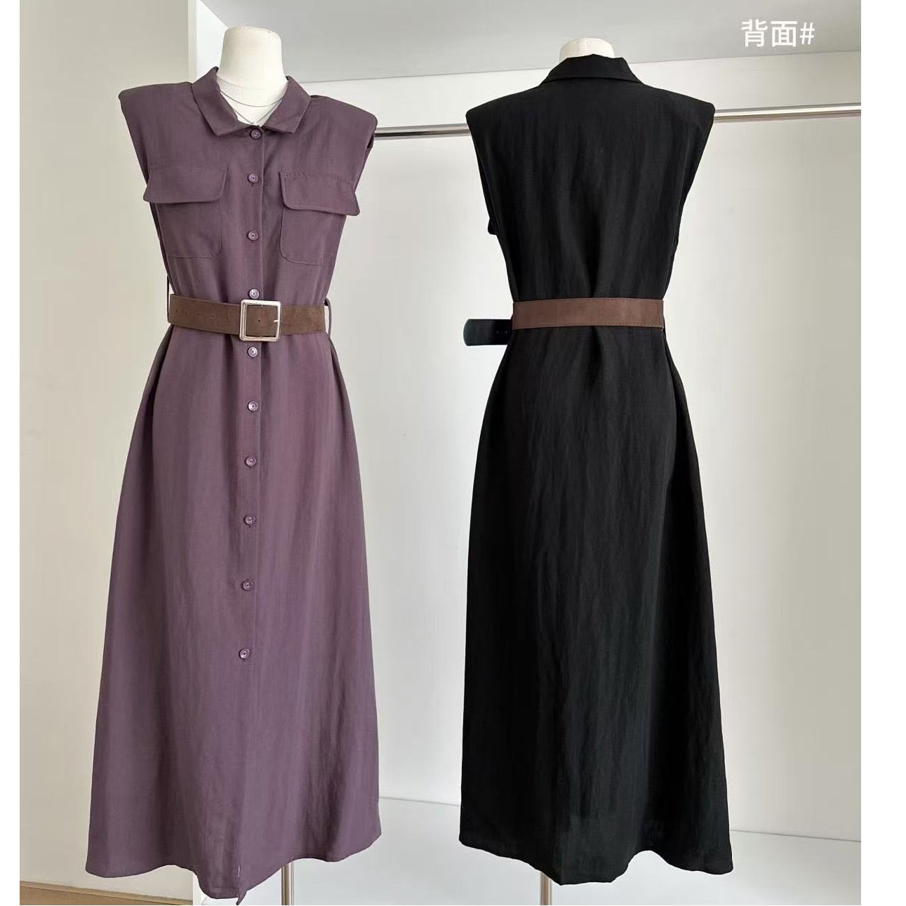 Vapetix S-2XL Summer 2025 New Elegant Fashion Collarless Sleeveless Dress for Women - Slimming High-Waisted Styli – Bild 2