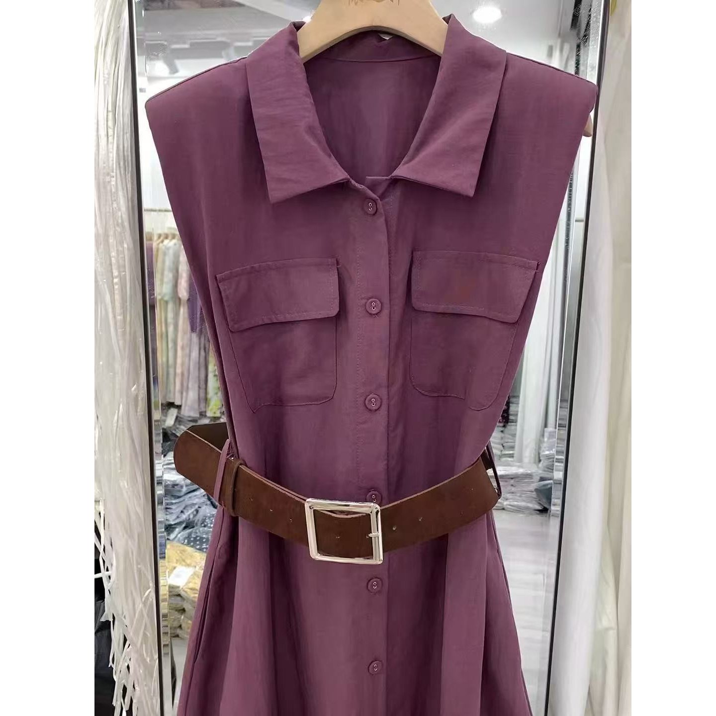 Vapetix S-2XL Summer 2025 New Elegant Fashion Collarless Sleeveless Dress for Women - Slimming High-Waisted Styli – Bild 4