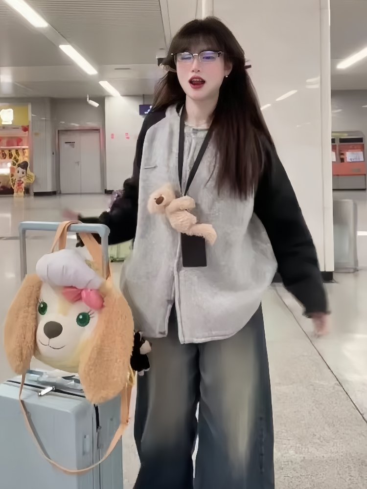 Vapetix S-XL 2025 Autumn Korean Leisure Style Color Block Knit Cardigan for Women - Design-Focused Loose and Ver – Bild 2