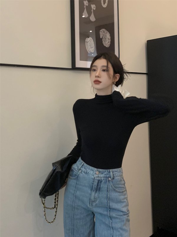 Vapetix One size fits all-One size fits all Actual shot~Autumn and winter new design high-neck soft elastic bottoming shirt for women, versatil - 图片 3