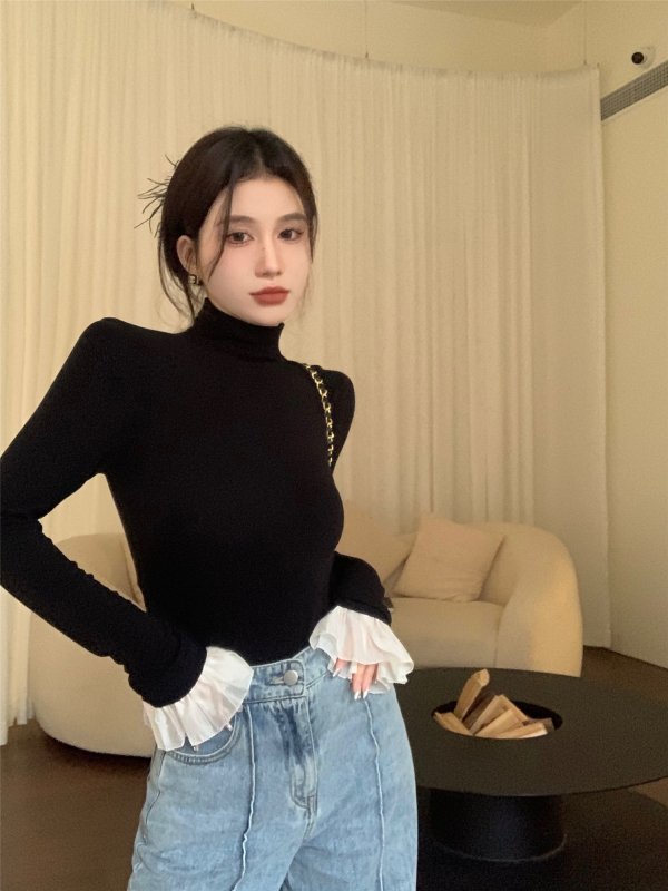 Vapetix One size fits all-One size fits all Actual shot~Autumn and winter new design high-neck soft elastic bottoming shirt for women, versatil - 图片 4