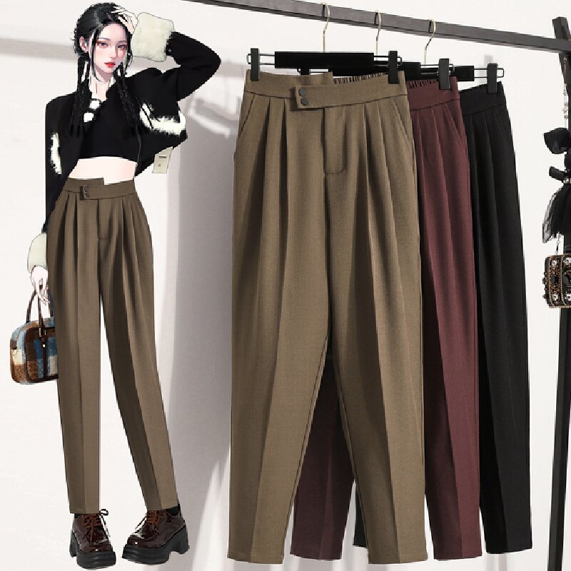 Vapetix Plus size L-Plus Size 4XL 66558 actual shot loose plus size women's slimming large size casual nine-point suit pants with dra – Bild 3