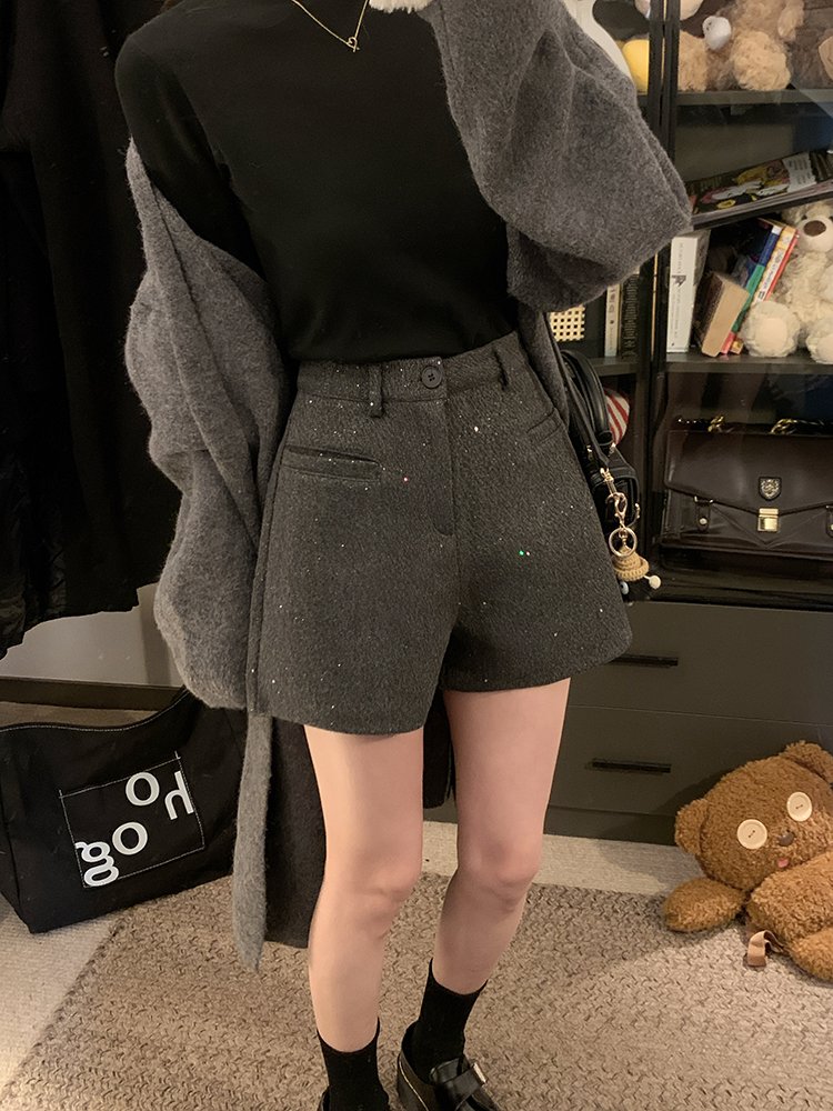 Vapetix S-XL Photographed! 2025 New Fashion Personalized Wool Shorts for Women Casual Pants Slimming Pants with – Bild 3