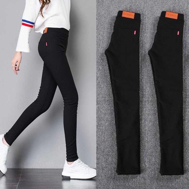 Vapetix S-4XL Outerwear pencil thin women's large size leggings slimming black skinny pants long pants for spring – Bild 9