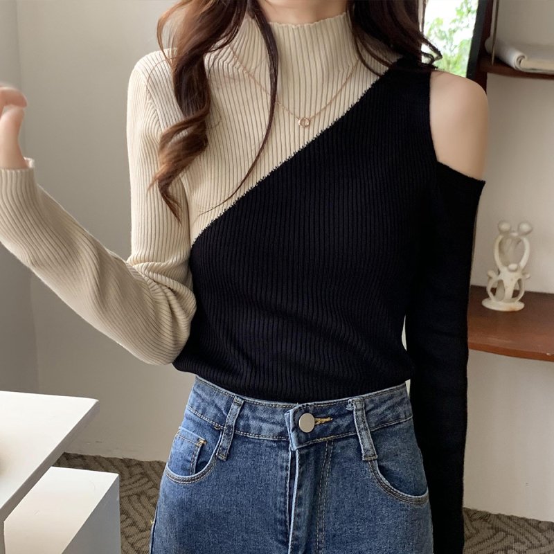 Vapetix Average code-Average code Real shooting knitwear season new bottoming shirt women's clothing autumn and winter new sweater sl – Bild 2