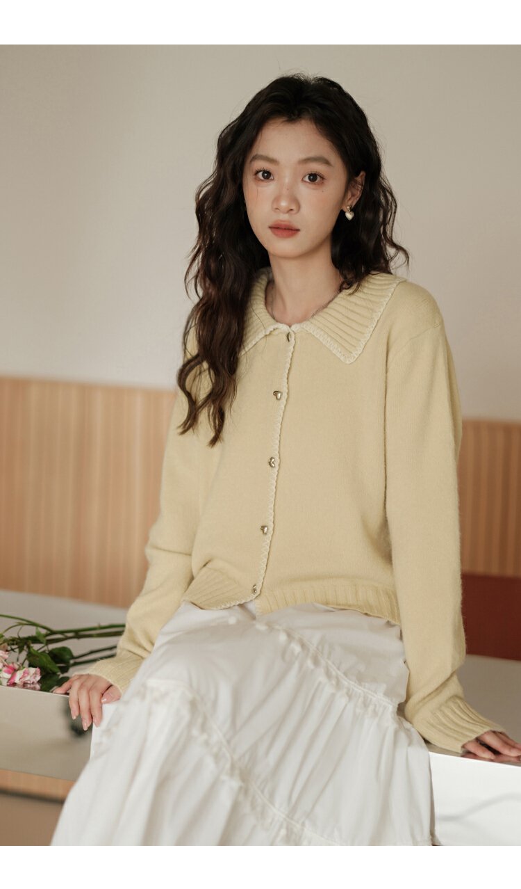 Vapetix Free Size-Free Size Women's Blue Short Cardigan Sweater 2025 Spring New Arrival Small Outerwear Top for Layering Sweet – Bild 4