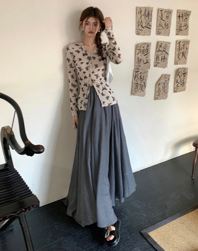 Vapetix S-XL Actual shot of 2024 spring and summer new cool and irregular cotton and linen high-waist A skirt fo – Bild 7