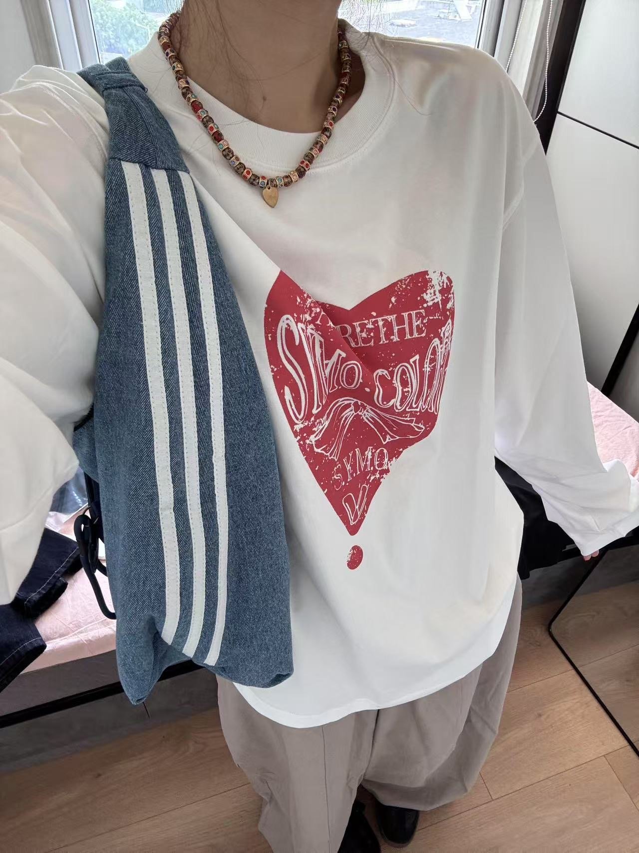 Vapetix M-2XL High-quality【21-ply pure cotton 220g (combed tight)】new spring and autumn long-sleeved women's prin