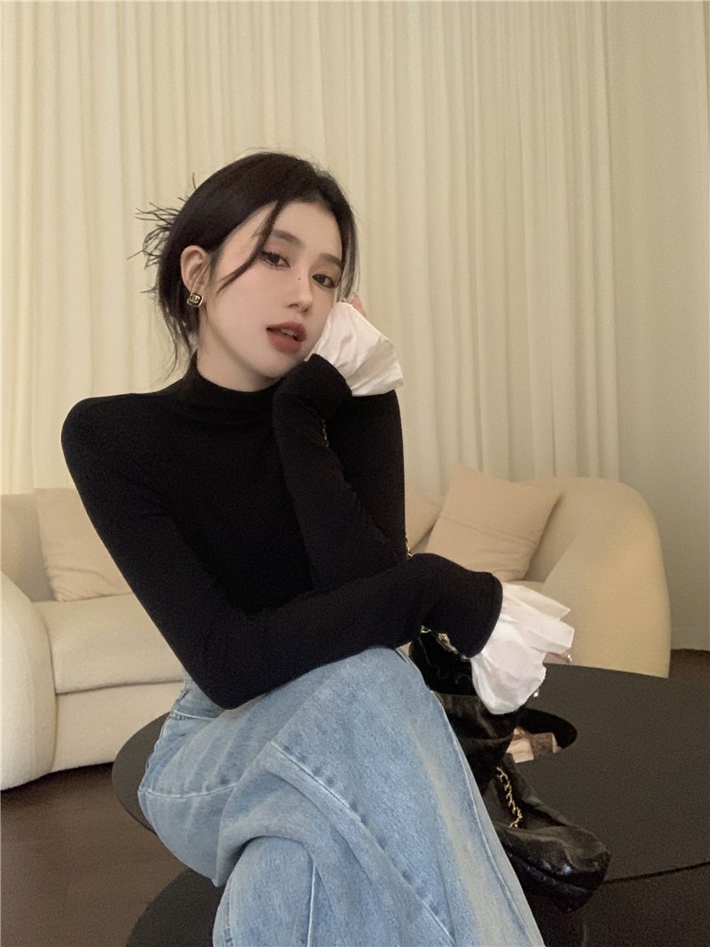 Vapetix One size fits all-One size fits all Actual shot~Autumn and winter new design high-neck soft elastic bottoming shirt for women, versatil - 图片 5