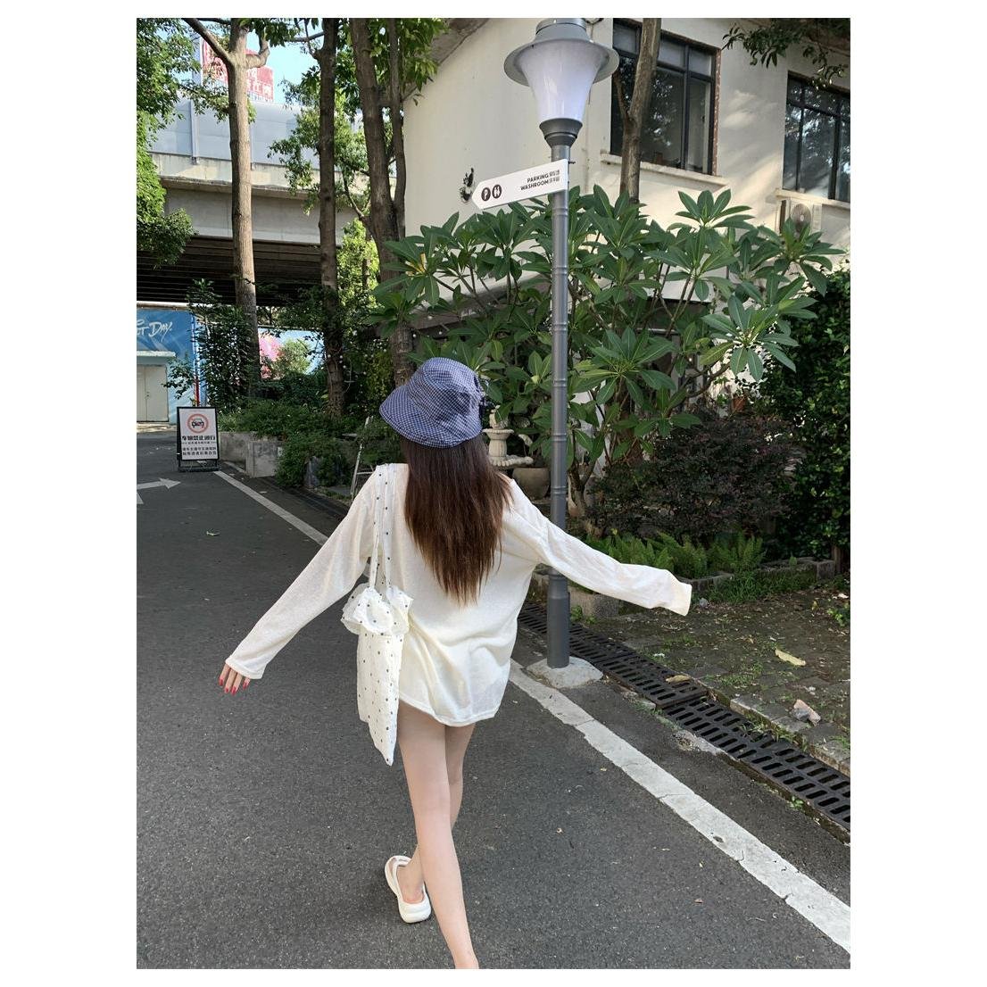 Vapetix S-XL Women's Design Print Relaxed Style Sheer Long-Sleeve Cross-Shoulder Sun Protective Cover-up from Gu – Bild 6