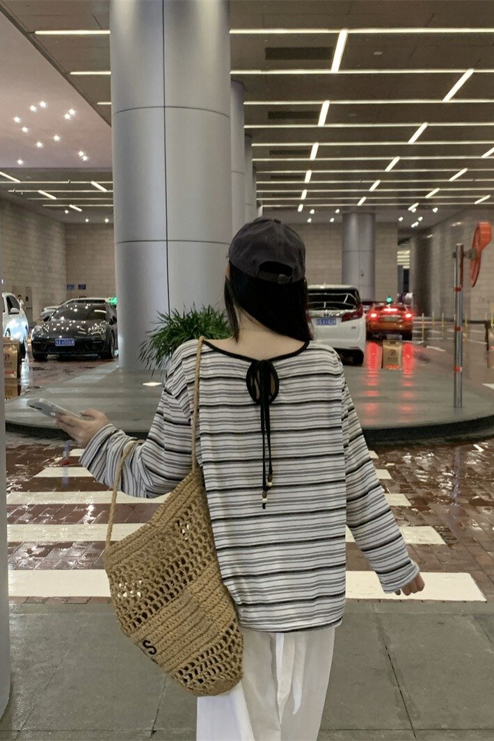 Vapetix S-XL Photographed Real Korean Style Striped Thin Long-Sleeved Sun Protection Cover Shirt for Women Summe – Bild 7