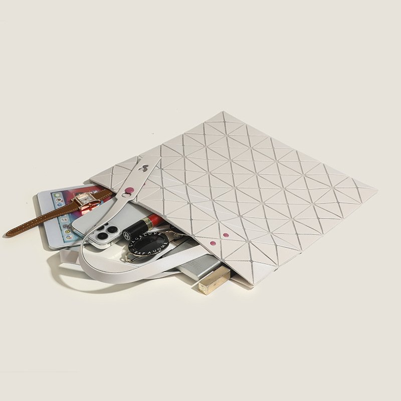 Vapetix Free Size-Free Size 2025 Six-Grid Geometric Rhombus Tot Bag Limited Color Pin Matte Handbag Versatile Large Capacity Sh