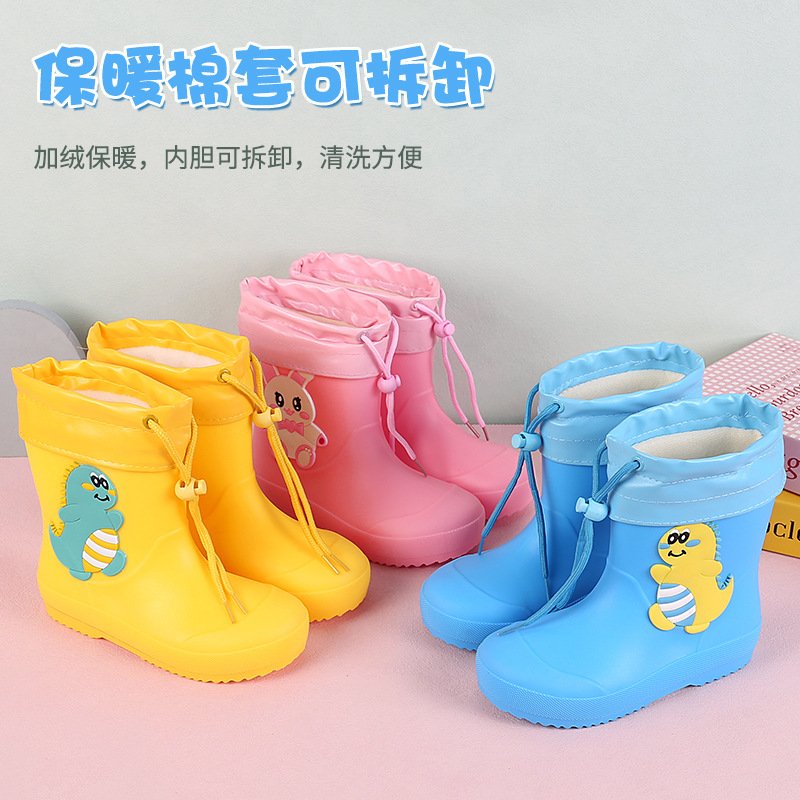 Vapetix 15 inches in length-22 inches in length Children's Rain Boots for Boys and Girls, Small Kids, Non-slip, Waterproof, Cartoon Style, Student