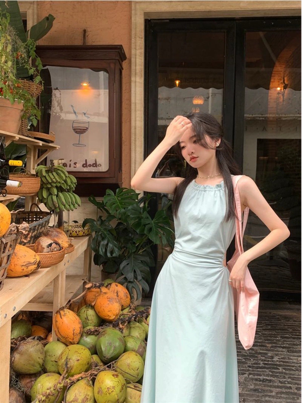 Vapetix S-XL 【Original Style~4 Colors Available】Mint Manbo Neckless Bustier Dress for Women Summer Charming Tea