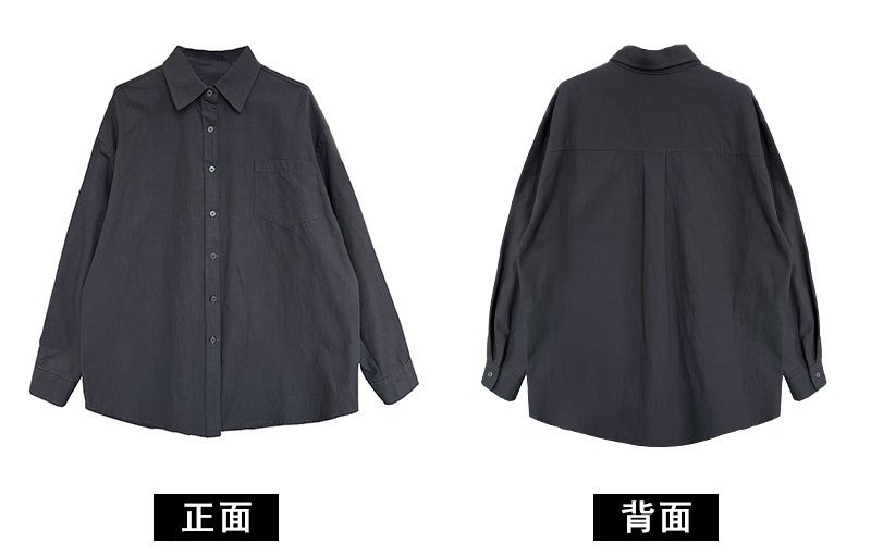 Vapetix M (model size)-L Women's Spring Commute Relaxed Oversized Long-Sleeve Shirt Oxford Fabric Blouse 8332