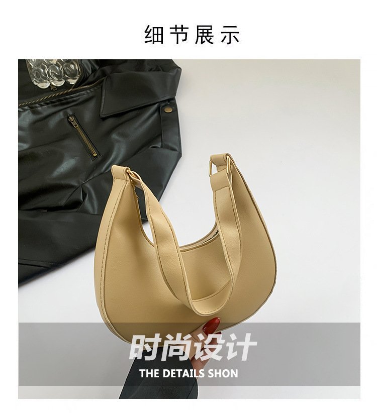 Vapetix Free Size-Free Size Designer niche women's handbag 2025 spring fashion casual crescent-shaped bag solid color women's u