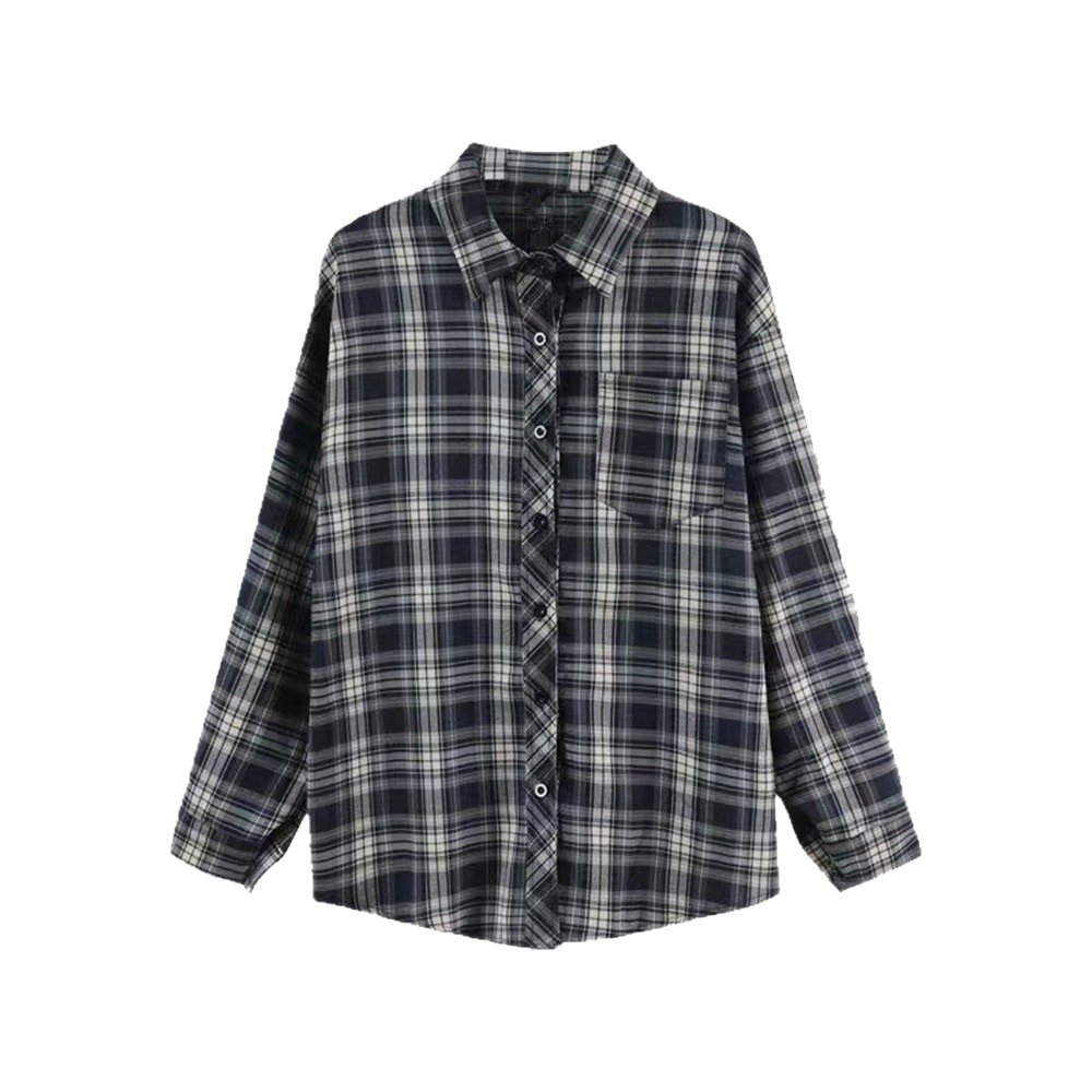 Vapetix S-XXL Women's Plaid Blazer Coat Loose Long-Sleeve Top for Spring and Autumn Lazy Style Women's Upper Garm – Bild 2